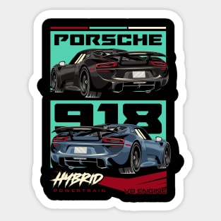 Retro Porsche 918 Sticker